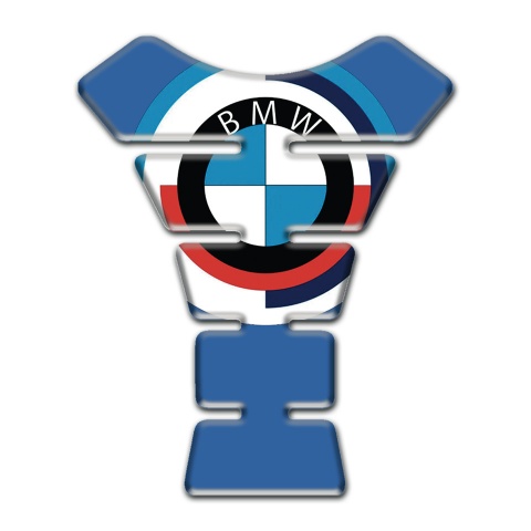 BMW Tank Guard Pads Blue Background with Big Logo Design 