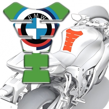 BMW Tank Protector Anti Slip Sticker Green Print with Big Logo Style 