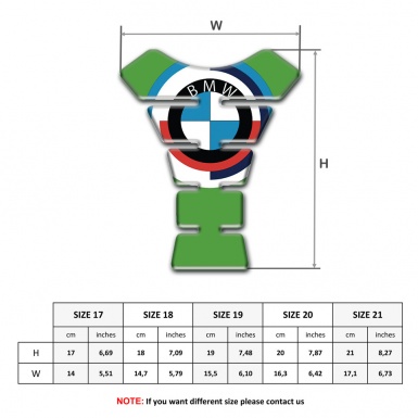 BMW Tank Protector Anti Slip Sticker Green Print with Big Logo Style 