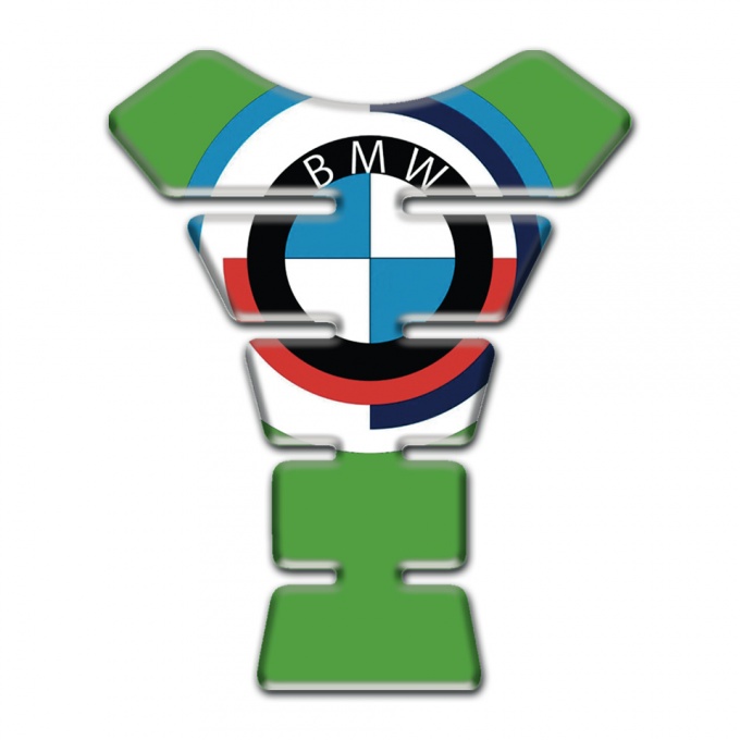 BMW Tank Protector Anti Slip Sticker Green Print with Big Logo Style 