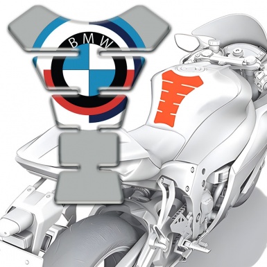 BMW Tank Protector Grey Print with Big Logo Style