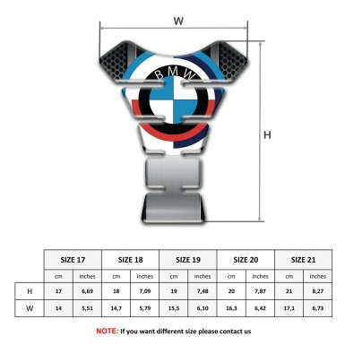 BMW Tank Pad Protector Silver with Mesh print and Big Logo 
