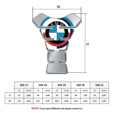 BMW Tank Protector Silver Base Design and Big Round Logo 