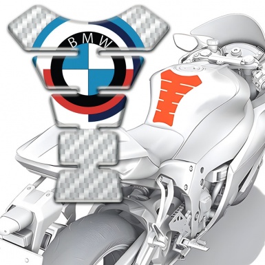 BMW Tank Fuse White Carbon Print and Big Logo Style 