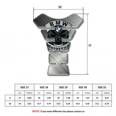 BMW Motorrad  Tank Protector polished Base Skull logo 