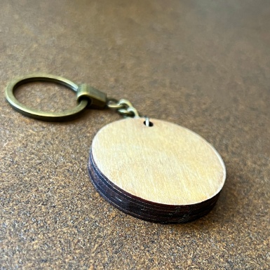 BBS Keychain Handmade from Wood Red White