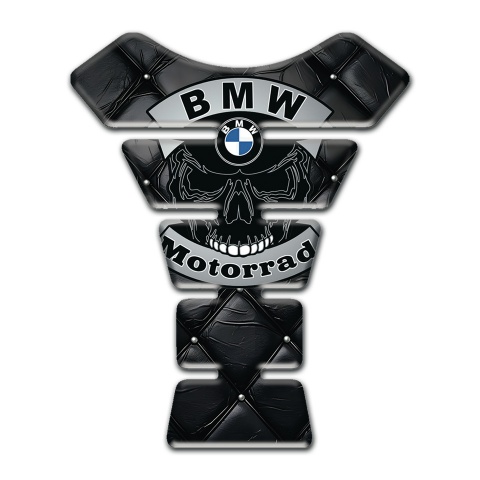 BMW Motorrad Tank Pad Protector Black Leather effect with Skull Logo Style 