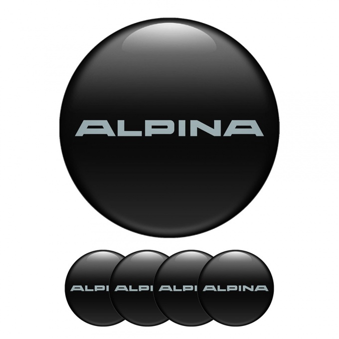 BMW Alpina Center Hub Dome Stickers Stylish Black Gray badge