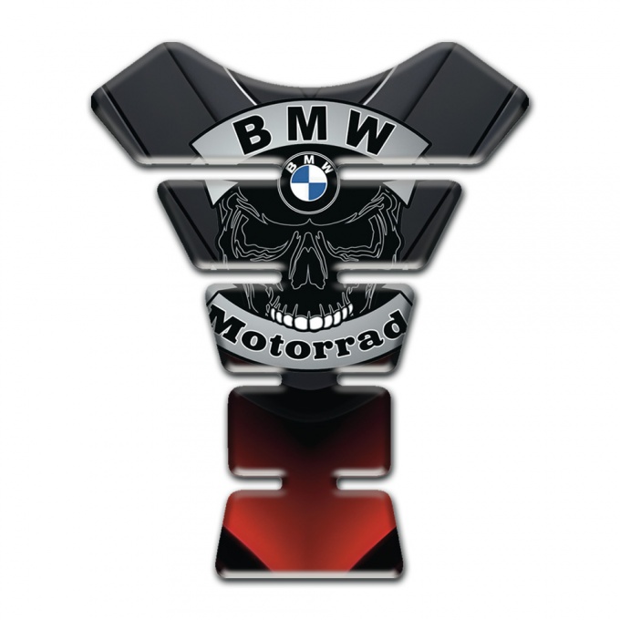BMW Stylish Silicone Sticker Tank Guard Pads Skull Logo Motorrad Style 