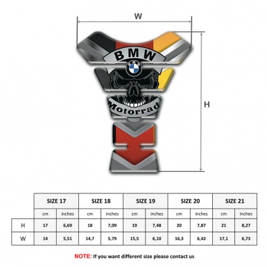 BMW Motorrad Tank Fuse Multicolored background and Skull Logo 