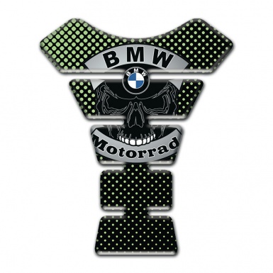 BMW Motorrad Tank Fuse Green Dots Print and Skull Logo Style