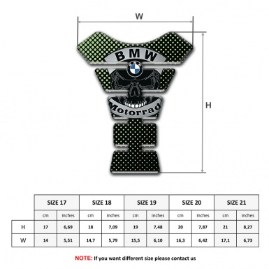 BMW Motorrad Tank Fuse Green Dots Print and Skull Logo Style
