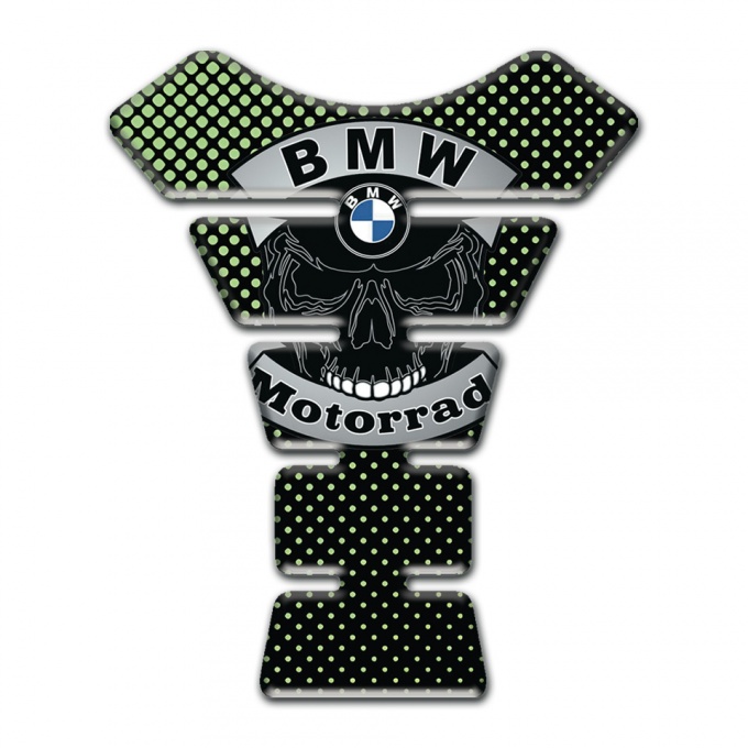 BMW Motorrad Tank Fuse Green Dots Print and Skull Logo Style