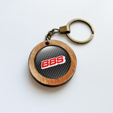 BBS Handmade Wood Keychain Carbon Red