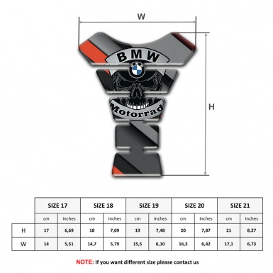 BMW Motorrad High-Quality Tank Pad Protector Skull Logo Style 