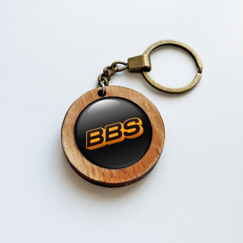 BBS Keychain Handmade from Wood Orange