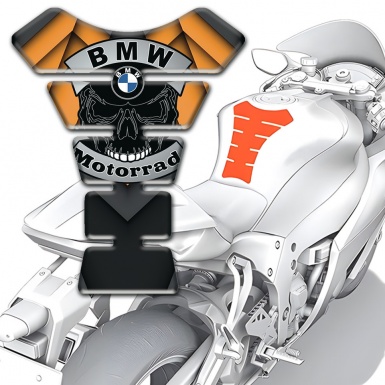 BMW Tank Pad Protector Motorrad Style Orange Blacck Base 