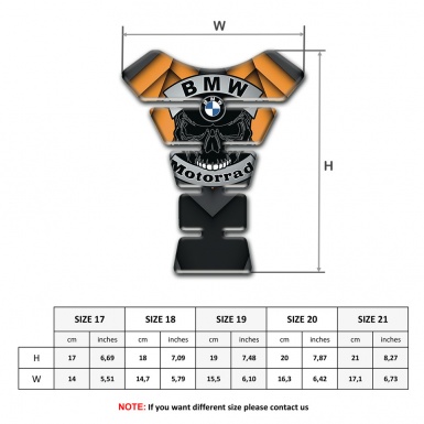 BMW Tank Pad Protector Motorrad Style Orange Blacck Base 