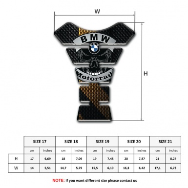 BMW Motorbike Tank Pad Brown Black Patterns and Skull Logo Design 