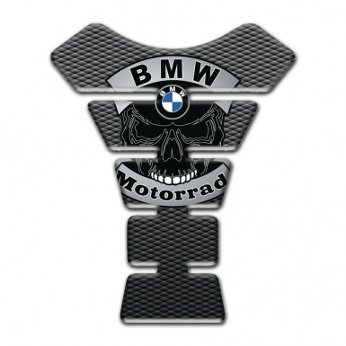 BMW Motorbike Tank Pad Skull Logo Design with Grey Black base 