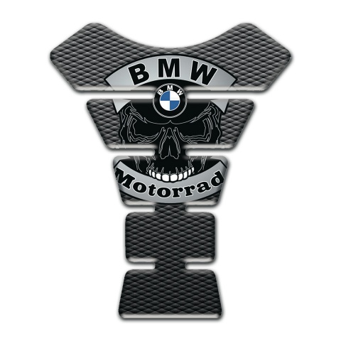 BMW Motorbike Tank Pad Skull Logo Design with Grey Black base 