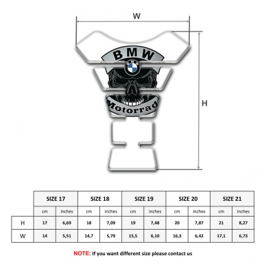 BMW Tank Guard Pads Skull Logo Motorrad Edition White Base 