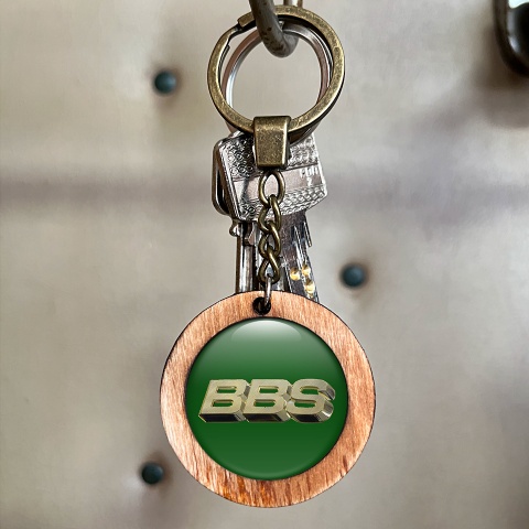 BBS Handmade Wood Keychain Green 3D