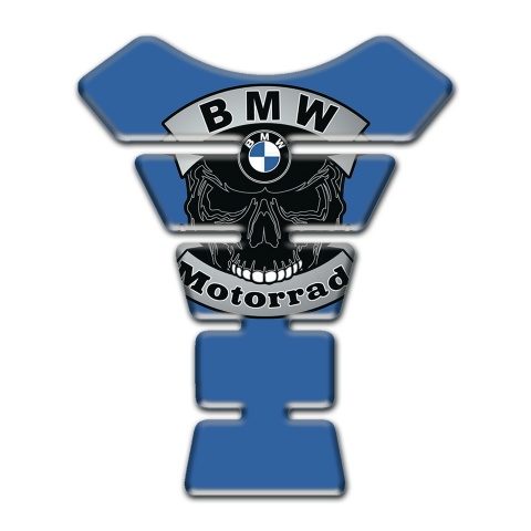 BMW Tank Pad Protector Skull Logo Blue Base 
