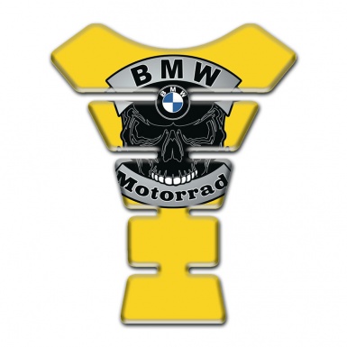 BMW  Motorbike Tank Pad Skull Logo Yellow base Style 