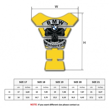 BMW  Motorbike Tank Pad Skull Logo Yellow base Style 