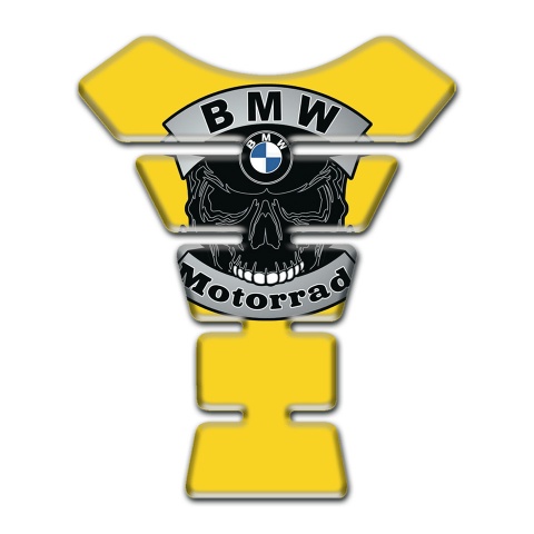 BMW  Motorbike Tank Pad Skull Logo Yellow base Style 