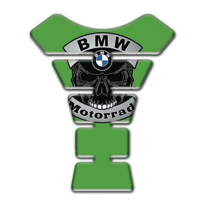 BMW Tank Protector Anti Slip Sticker Skull Logo Style Green base