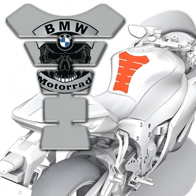 BMW Motorrad Tank Protector Skull logo Grey Base 