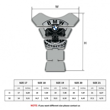 BMW Motorrad Tank Protector Skull logo Grey Base 