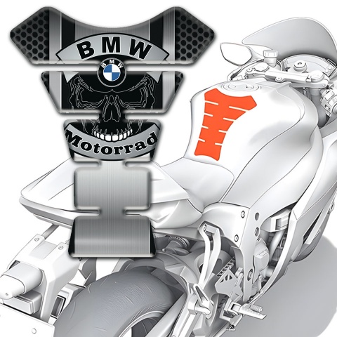 BMW Motorrad Tank Pad Protector Premium Quality Skull logo Version 