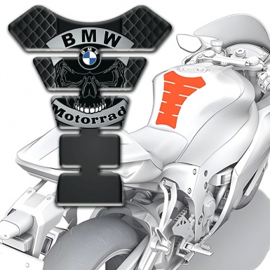 BMW Motorrad Motorbike Tank Pad Skull Logo Style Dark Mesh motif 