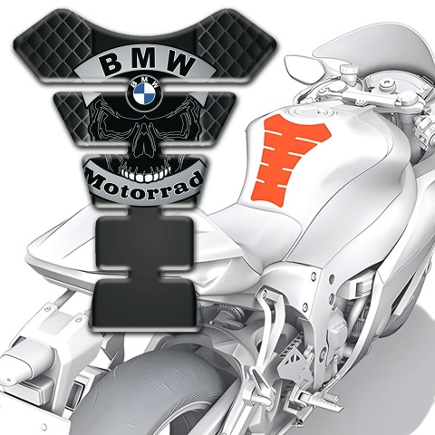 BMW Motorrad Motorbike Tank Pad Skull Logo Style Dark Mesh motif 