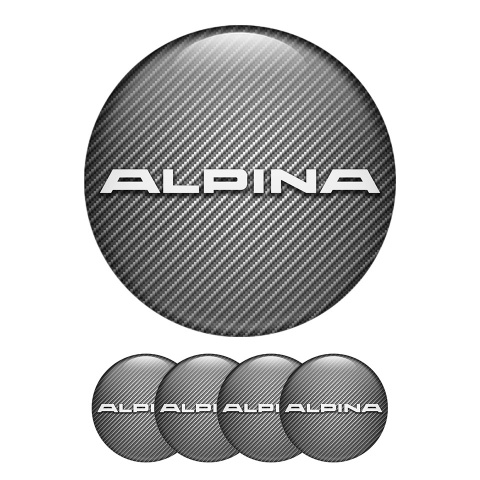 BMW Alpina Silicone Stickers Center Hub Carbon Gray White