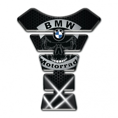 BMW Motorrad Tank Pad Protector Skull Logo White Lights Design