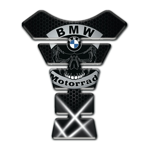 BMW Motorrad Tank Pad Protector Skull Logo White Lights Design 