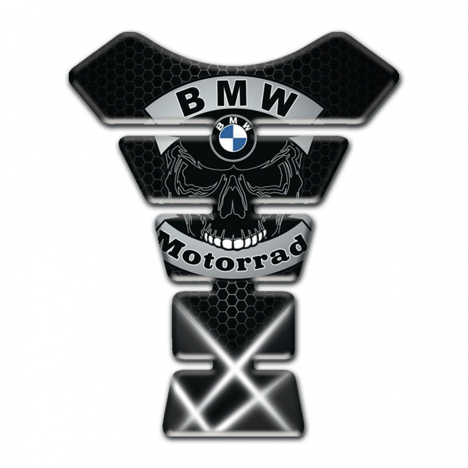 BMW Motorrad Tank Pad Protector Skull Logo White Lights Design