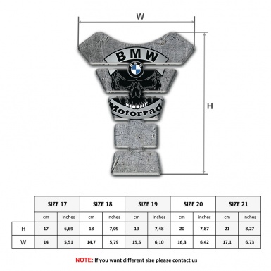 BMW Tank Fuse Skull Logo Motorrad edition Stone base Effect 