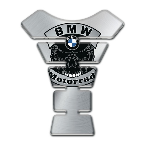 BMW Motorbike Tank Pad Skull Logo Motorrad Edition Silver Base print 