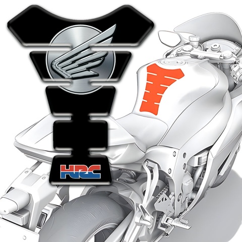 Honda HRC Tank Protector Black Base Wings Logo Style 