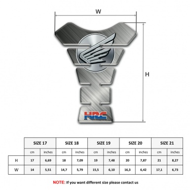 Honda HRC Tank Guard Pads Polished base Logo Wings Design 