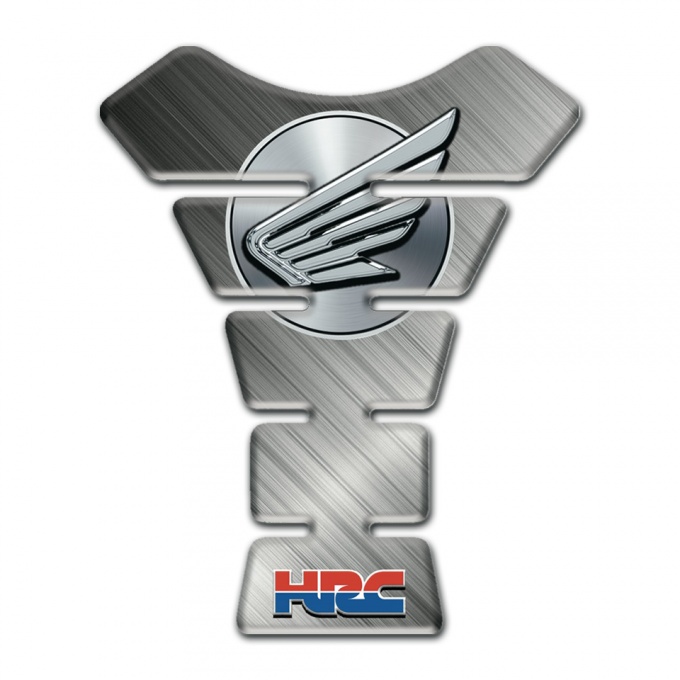 Honda HRC Tank Guard Pads Polished base Logo Wings Design 