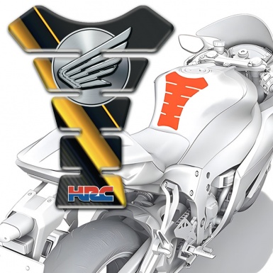 Honda HRC Tank Guard Pads Yellow Diagonal Line Style 