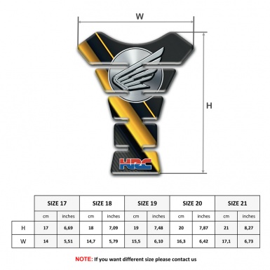 Honda HRC Tank Guard Pads Yellow Diagonal Line Style 
