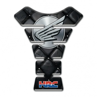 Honda HRC Style Motorbike Tank Pad Black Leather Effect 