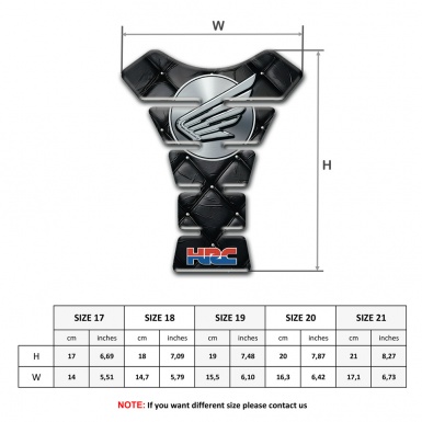Honda HRC Style Motorbike Tank Pad Black Leather Effect 